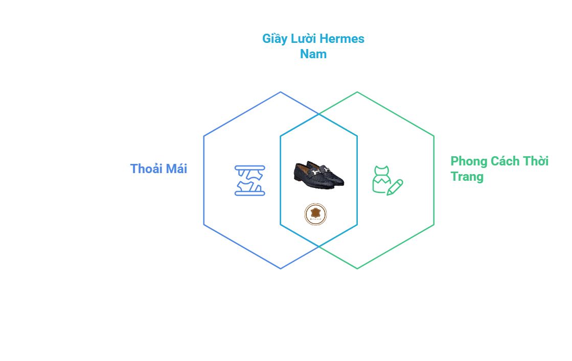 giầy lười hermes nam