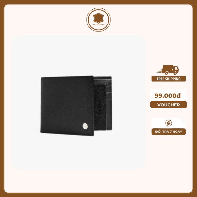 Da Vacallo Black Icon – Ví Da Nam Phom Vuông Trẻ Trung
