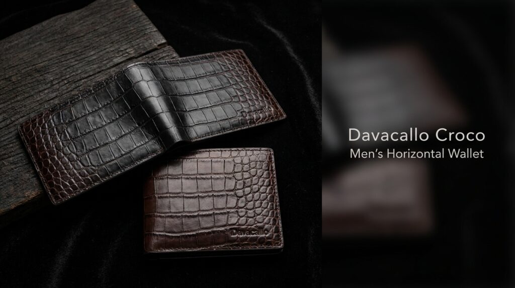 Ví ngang nam Davacallo Croco Luxury sang trọng